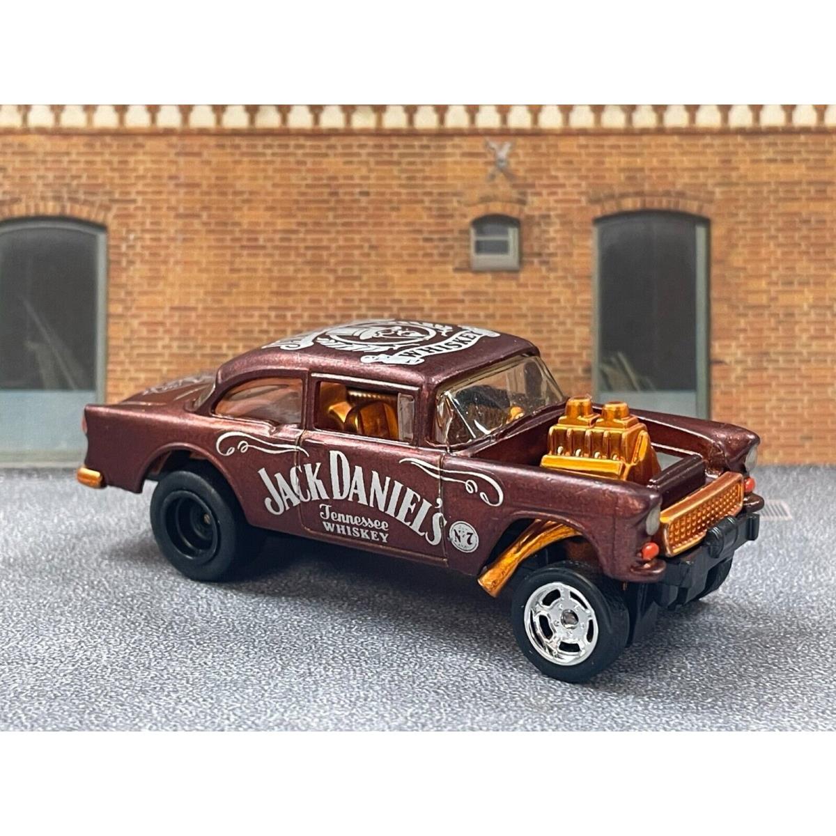 Custom Hot Wheels `55 Chevy Gasser- Jack Daniels w Real Riders