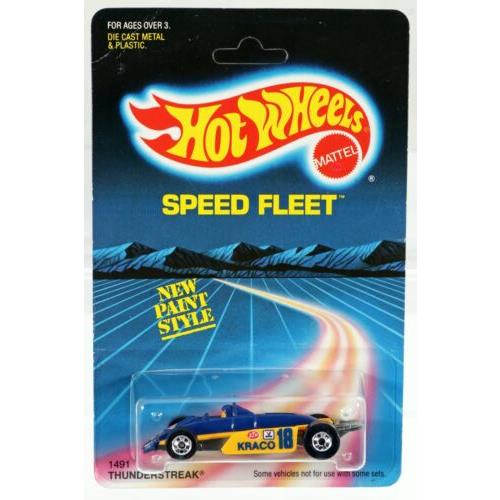 Hot Wheels Vintage Thunderstreak Speed Fleet 1491 Nrfp 1986 Blue/yellow 1:64