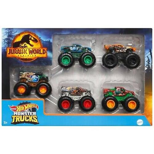 Hot Wheels Monster Trucks Jurassic World Dominion Diecast Car 5-Pack
