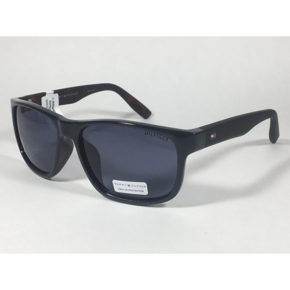 Tommy Hilfiger Luis MP OM347 Rectangular Sunglasses Black Dark Tortoise / Gray