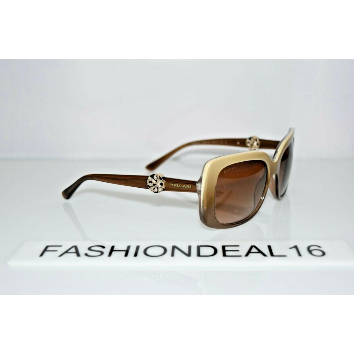 Bvlgari Brown Beige Crystal 8146-B 5338/13 55-17-140 Sunglasses