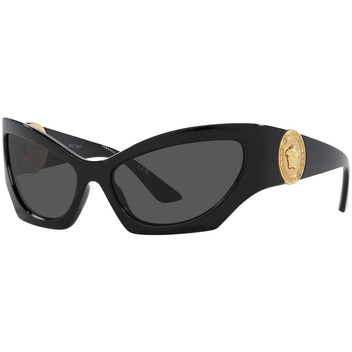 Versace Medusa Runway Women`s Black Cat-eye Sunglasses - VE4450 GB187 60 - Italy - Frame: Black, Lens: Dark Grey