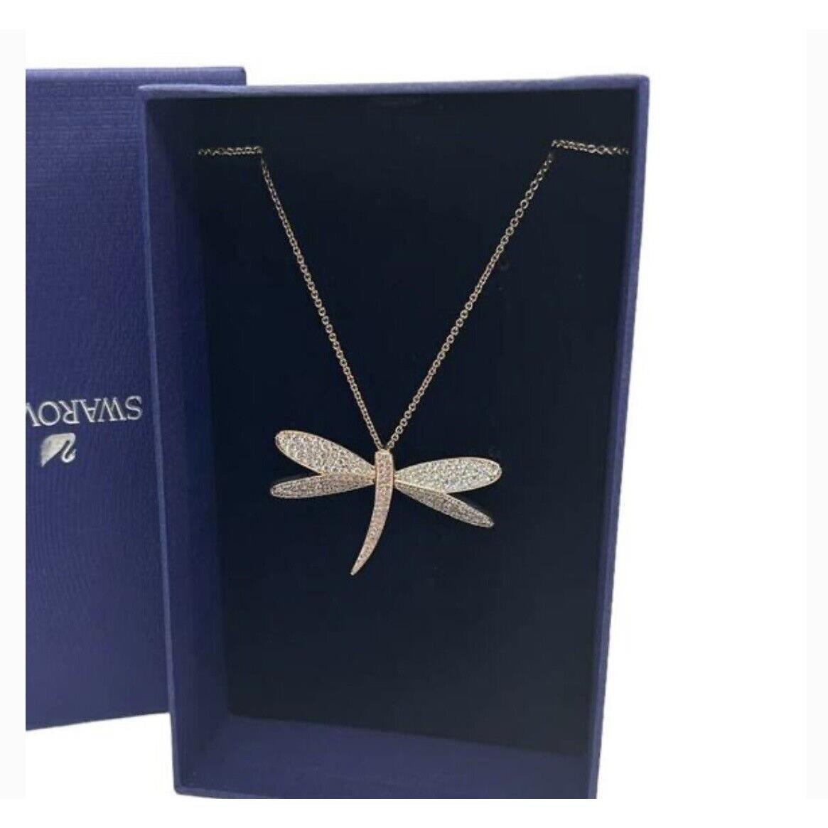 Swarovski Crystals Eternal Dragonfly Adjustable Necklace Rose Gold Stunning