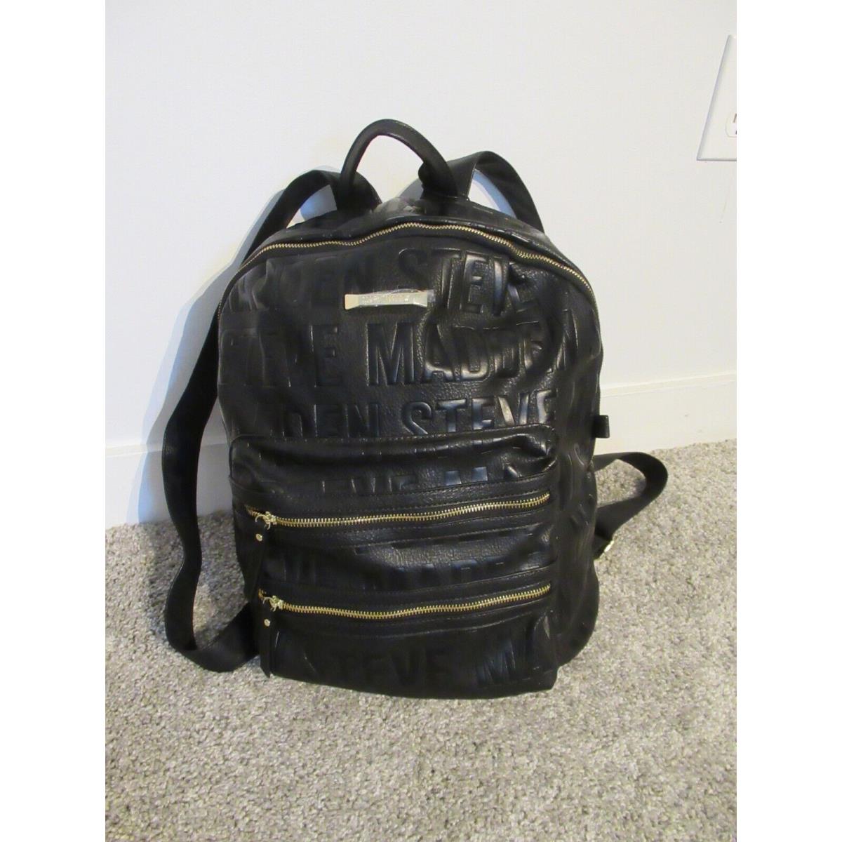 Steve Madden Bprep Embossed Logo Backpack Bag Black