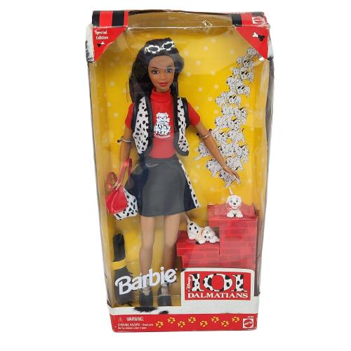 Vintage 1998 Mattel 101 Dalmatians Black Barbie Doll 21376 Box Nrfm