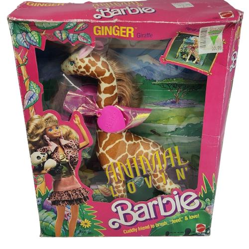 Vintage 1998 Mattel Barbie Animal Lovin Ginger Giraffe Stuffed Animal Toy 1395
