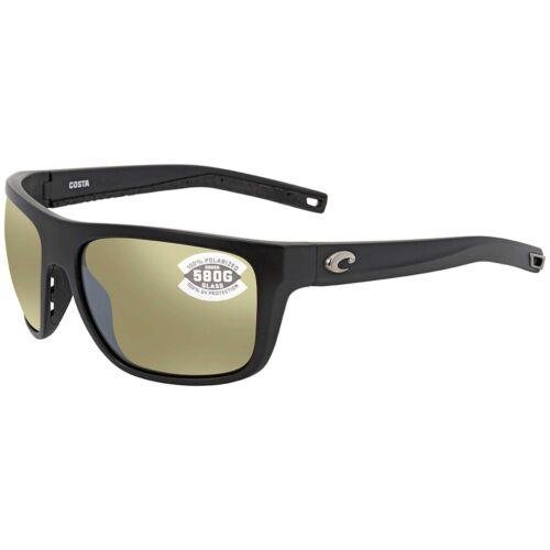 Costa Del Mar Men`s Sunglasses Broadbill Matte Black Square Shaped 06S9021 026 - Frame: Matte Black, Lens: Sunrise Silver Mirrored