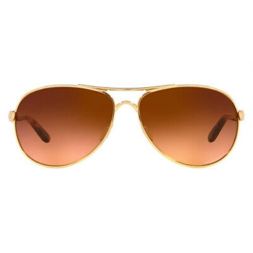 Oakley Feedback 0OO4079 Sunglasses Women Gold Aviator 59mm - Frame: Gold, Lens: Prizm Brown Gradient, Model: Polished Gold