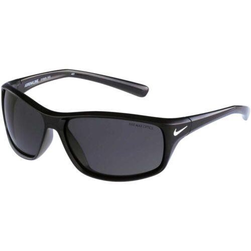 Nike Men`s Sunglasses Grey Silver Flash Lens Plastic Frame Adrenaline EV0605 003 - Frame: Stealth/White, Lens: Grey Silver Flash