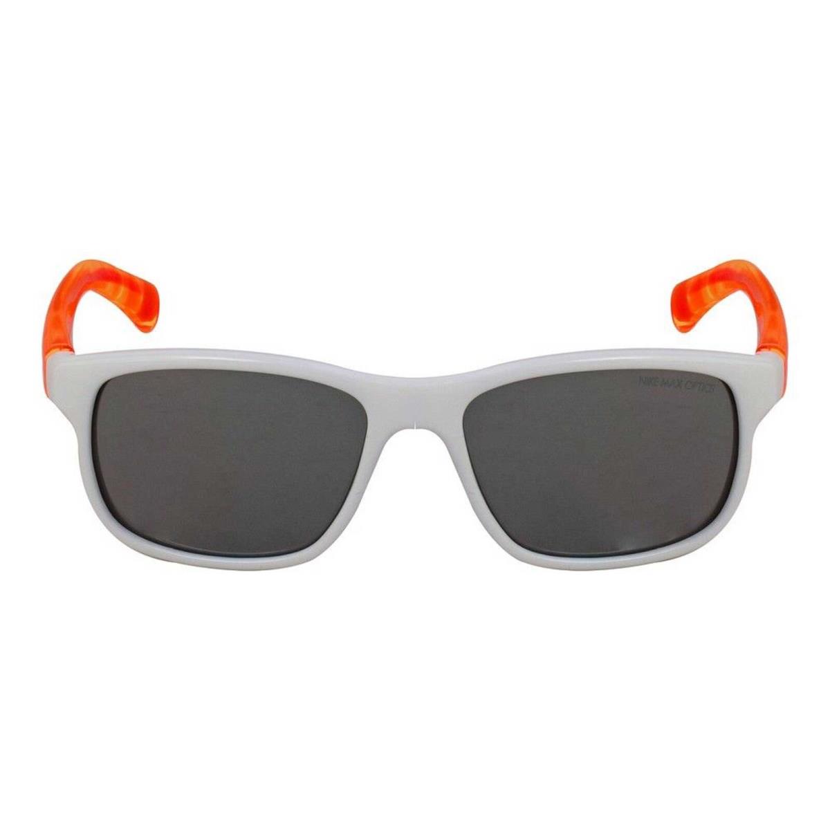 Nike Kid`s Sunglasses Grey Lens White/orange Acetate Square Frame Champ 106