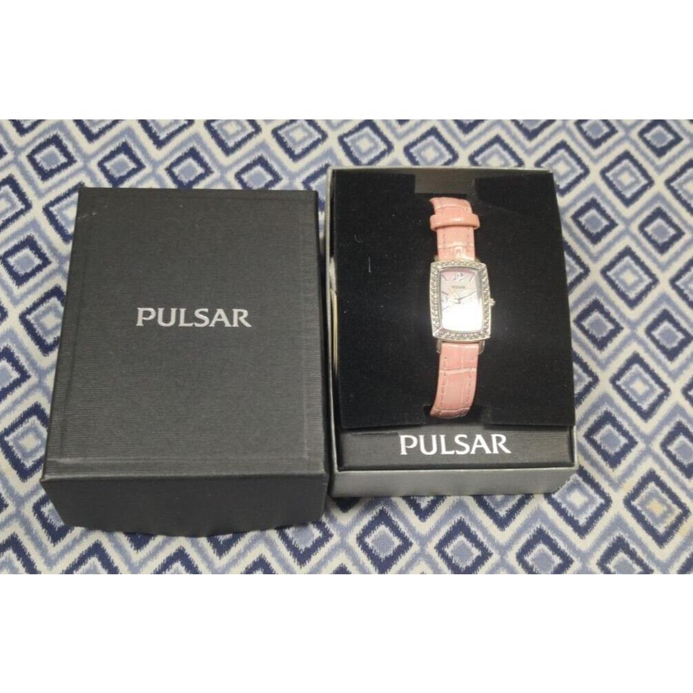 Pulsar Steel Pink Mother Of Pearl Dial Quartz Ladies Watch PTC499