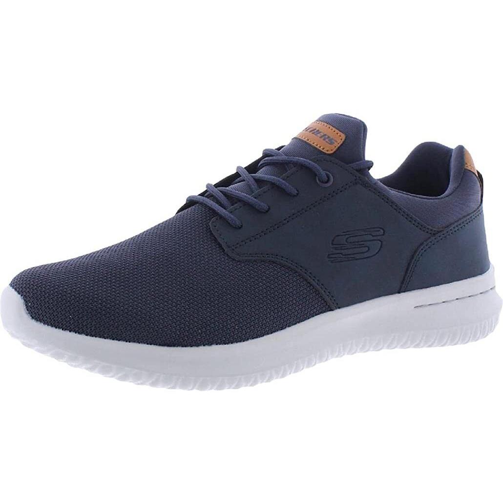 Skechers Men`s Delson Air-cooled Memory Foam Arch Support Shoe Sneakers-navy
