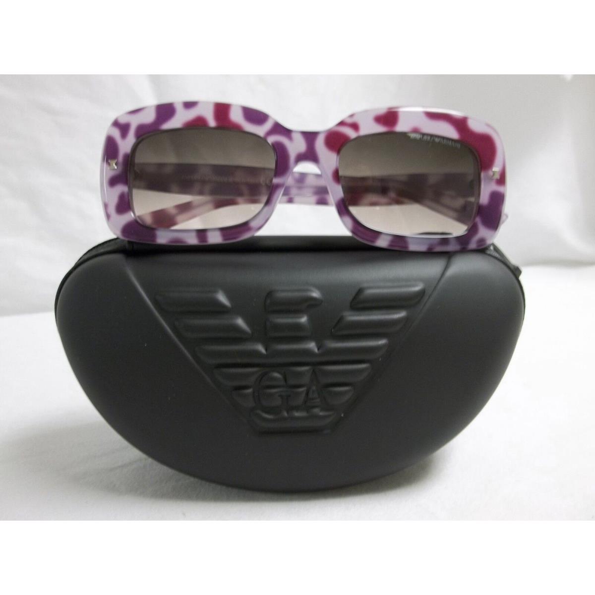 Emporio Armani EA 9850 Purple Brown Leopard Gradient Womens Sunglasses