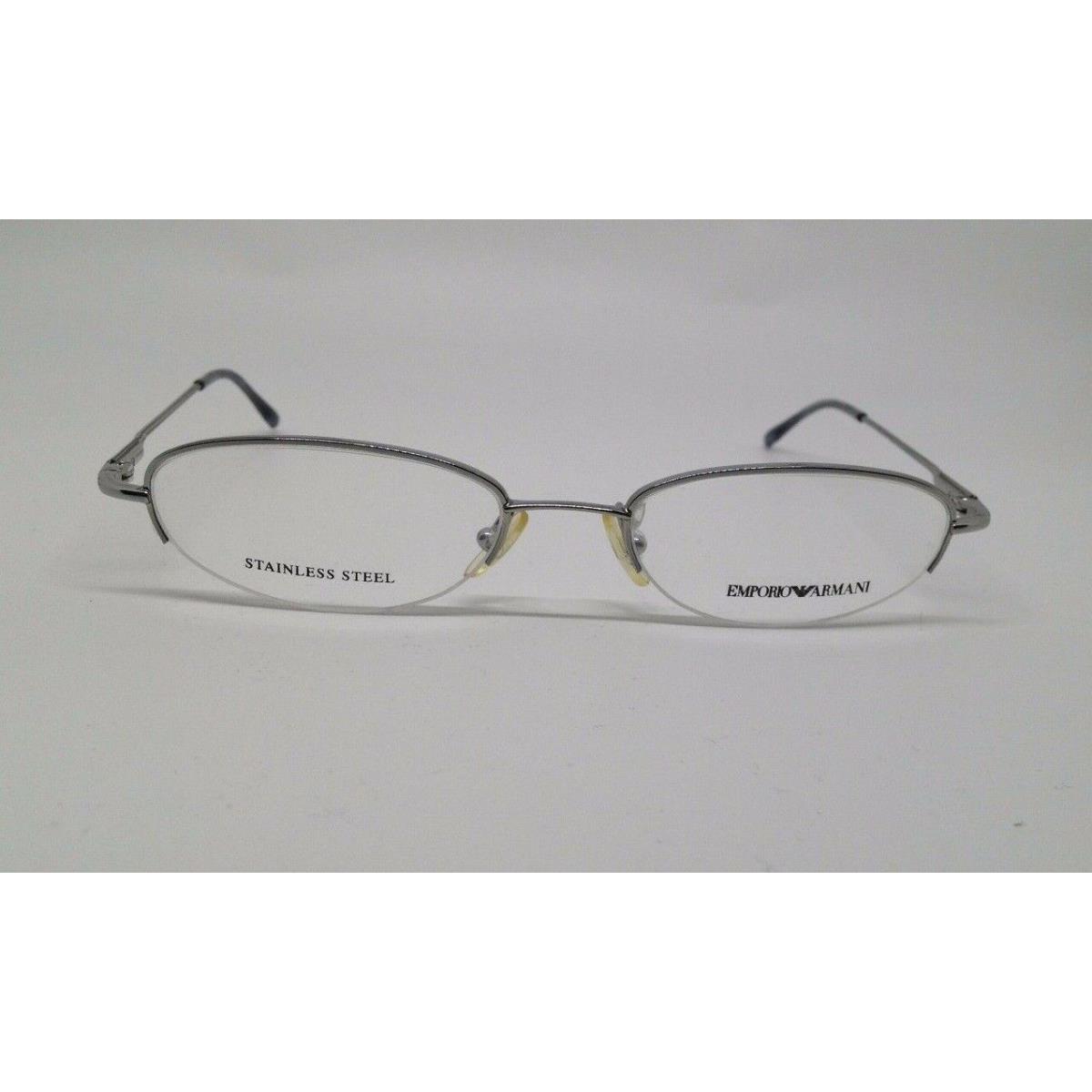 Emporio Armani EA9172 Silver 3A2 Metal Semi Rim Eyeglasses Frame 47-18-135 Italy