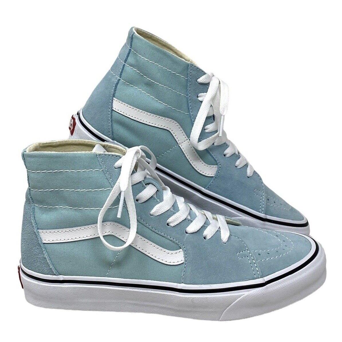 Vans Sk8-Hi Tapered Sneakers Women`s Suede Blue Canvas Casual Shoes VN0A5KRUH7O