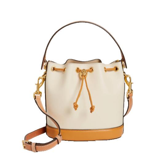 Tory Burch Colorblock Leather Top Handle Bucket Crossbody Bag