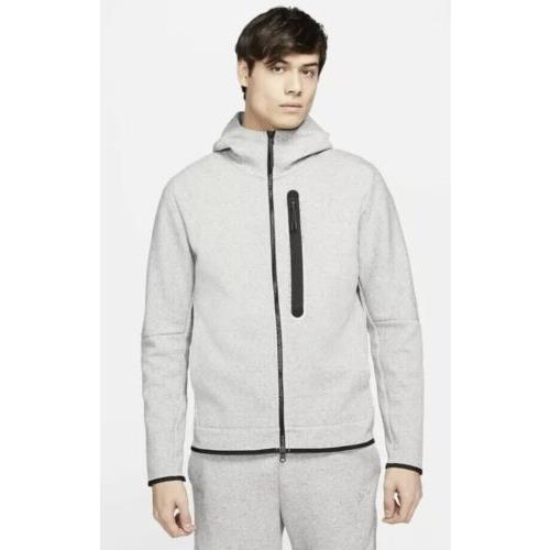 Nike Tech Fleece Full-zip Hoodie Heather Gray Men`s Sizes W Tags