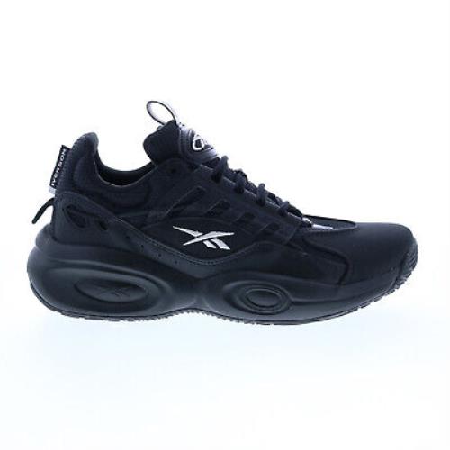 Reebok Solution Mid GY0933 Mens Black Leather Athletic Basketball Shoes - Black