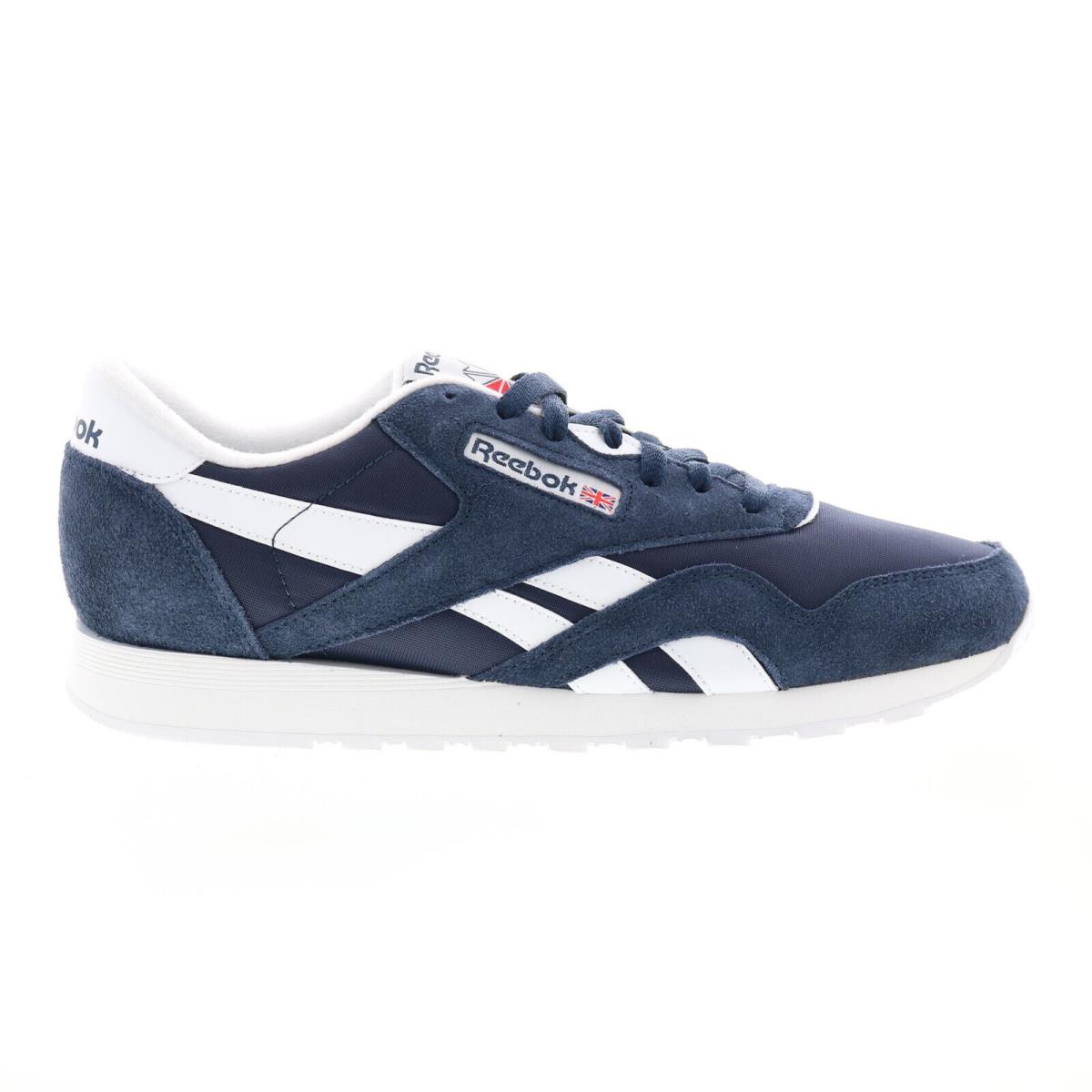 Reebok Classic Nylon Mens Blue Suede Lace Up Lifestyle Sneakers Shoes - Blue