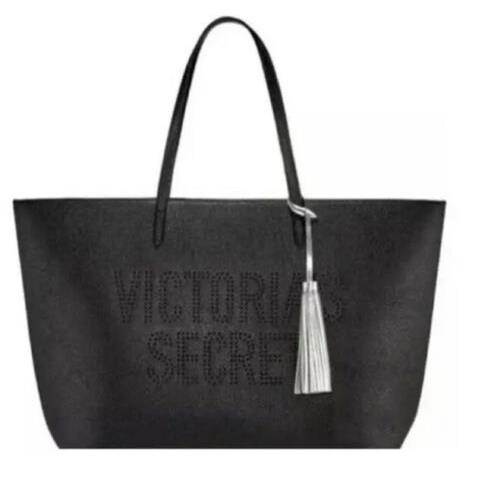 Victoria`s Secret White Leather Travel Beach Weekender Large Tote Bag