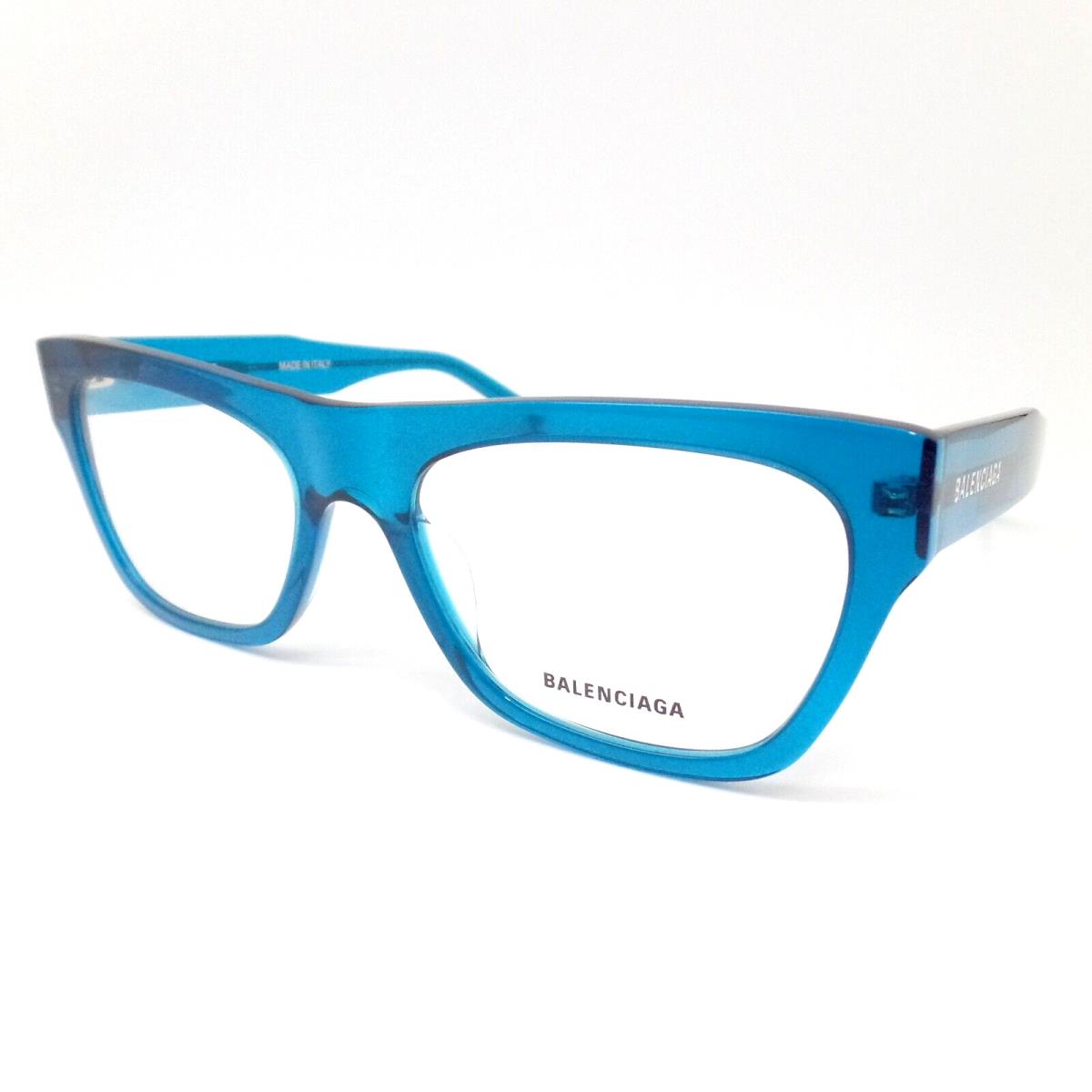 Balenciaga BB0308O 004 Blue Transparent 54mm Eyeglass Frame