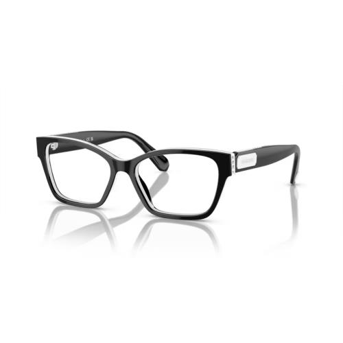 Swarovski 0SK2013 1015 Black/white - Demo Lens Eyeglasses 52MM - Black/white Frame