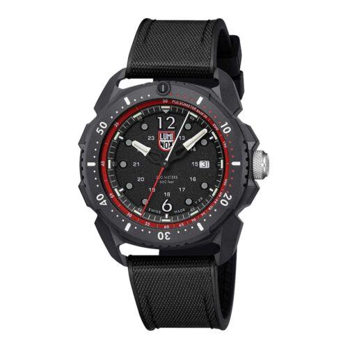 Luminox Men`s Watch Ice-sar Arctic Date Display Black Dial Rubber Strap XL.1051 - Dial: Black, Red, Band: Black