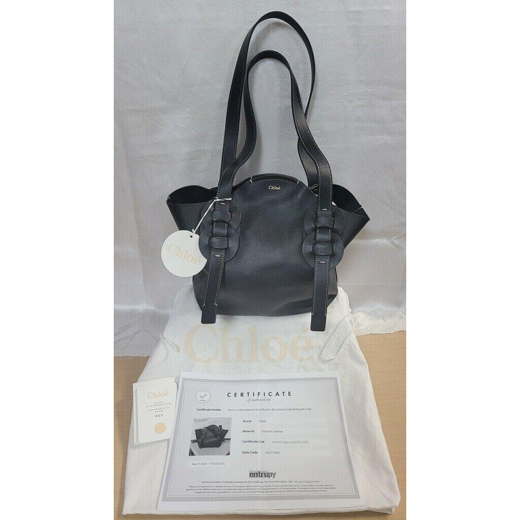 Chloe Darryl Black Leather Tote Bag / Entropy Coa