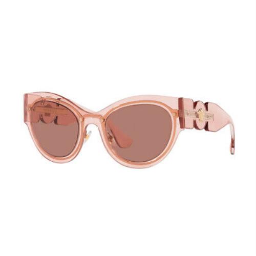Versace Transparent Pink Metal Cat Eye Sunglasses