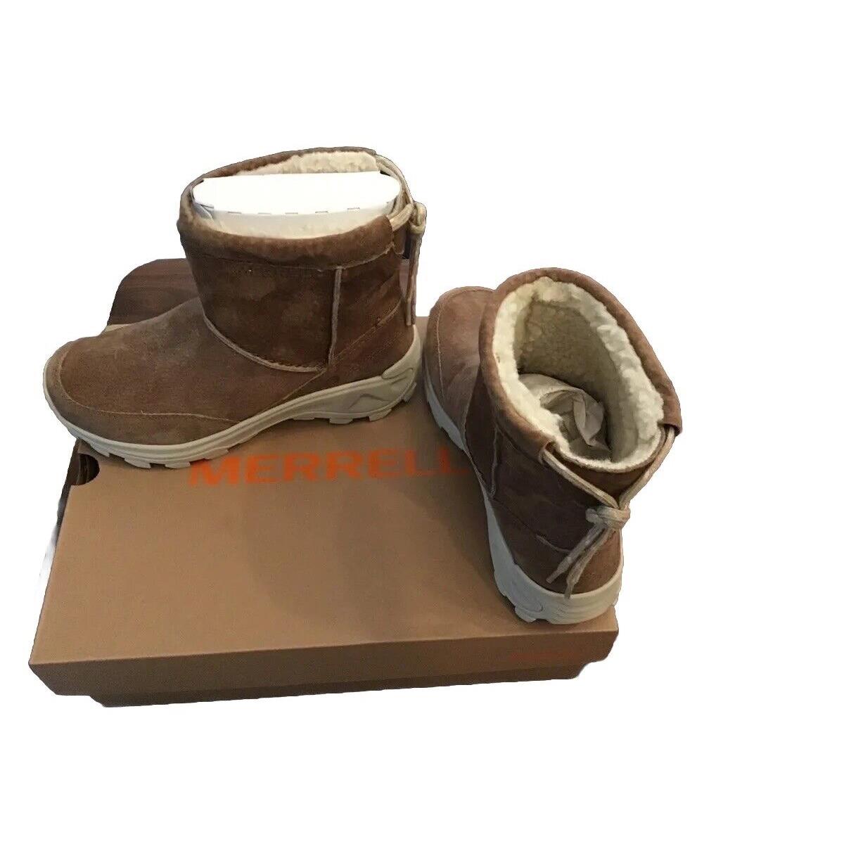 Merrell Womens Winter Pull ON Shoes Camel -7