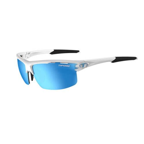 Tifosi Rivet Sunglasses Great Fit Interchangeable Lenses All Matte White - Clarion Bleu +AC Red + Clear