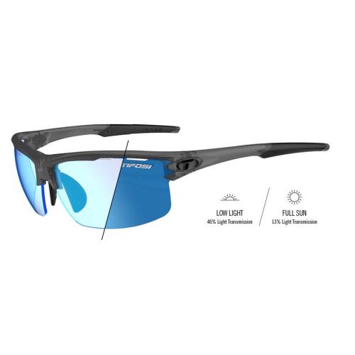 Tifosi Rivet Sunglasses Great Fit Interchangeable Lenses All Satin Vapor - Clarion Blue Fototec