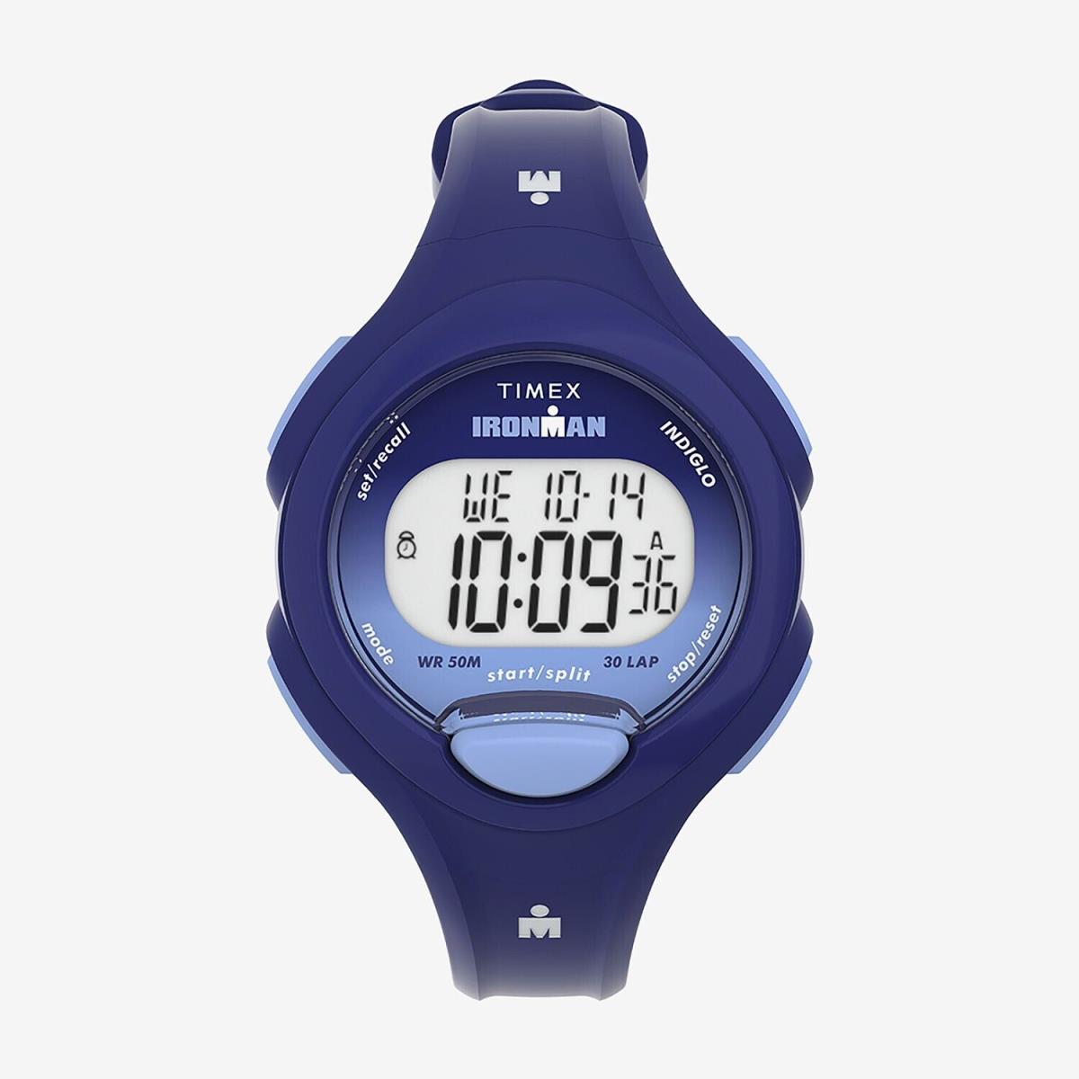 Timex TW5M55400 Women`s 30-Lap Ironman Blue Resin Watch Indiglo Alarm Chrono - Dial: , Band: Blue