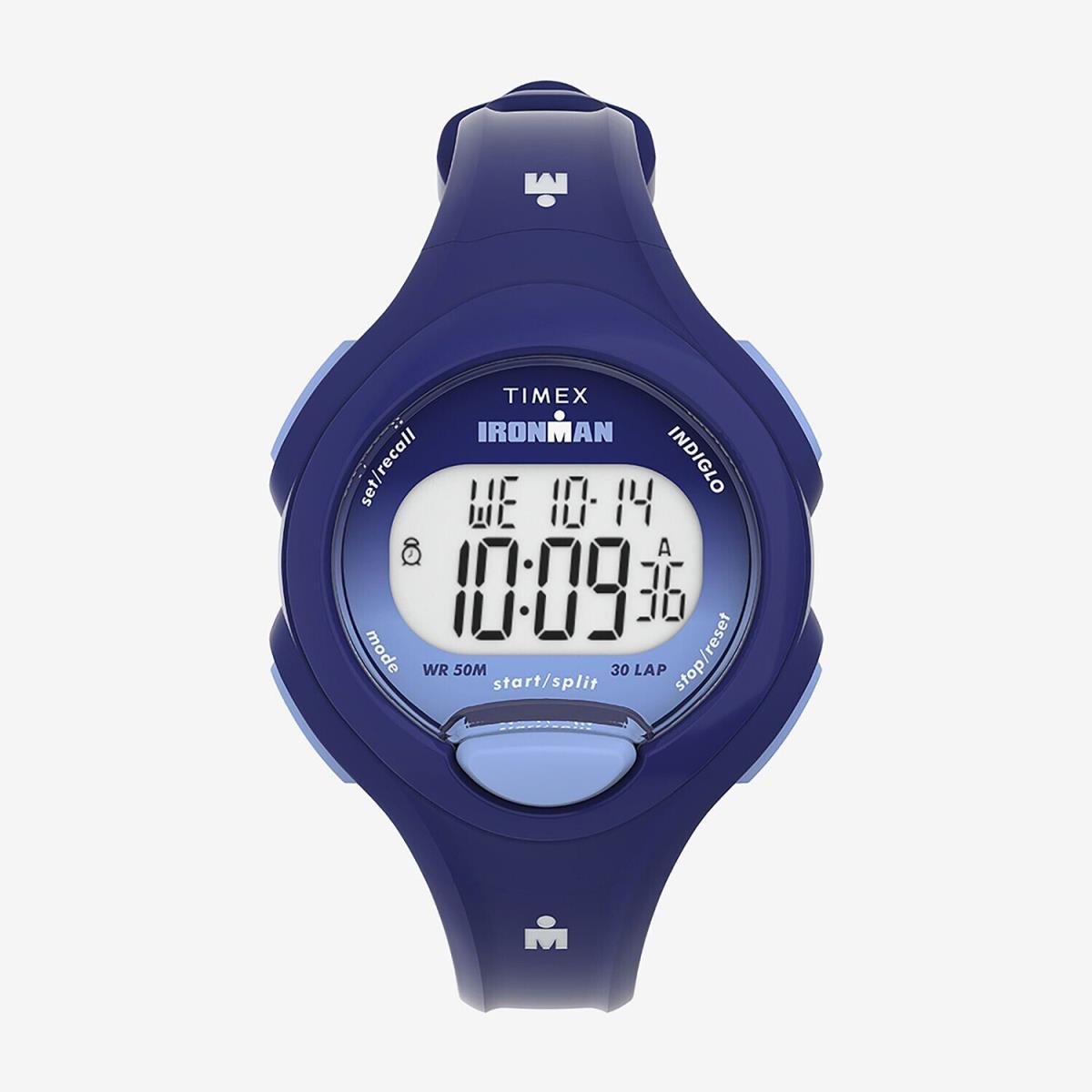 Timex TW5M55400 Women`s 30-Lap Ironman Blue Resin Watch Indiglo Alarm Chrono - Dial: Digital, Band: Blue