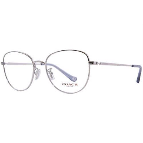 Coach HC5137 9001 Eyeglasses Frame Women`s Shiny Silver Full Rim Cat Eye 53mm