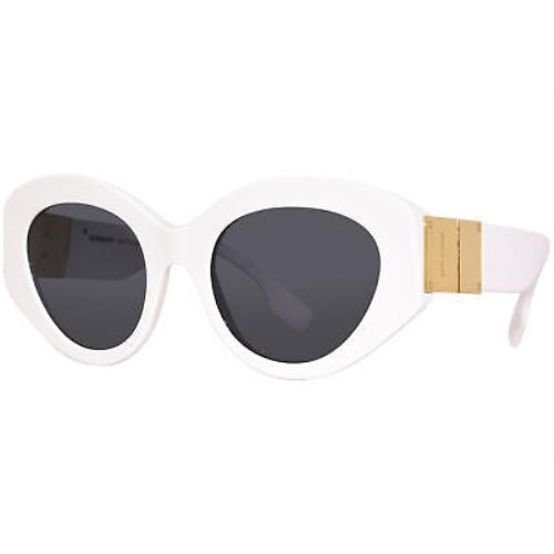 Burberry Sophia BE4361 3007/87 Sunglasses Women`s White/dark Grey Cat Eye 51mm
