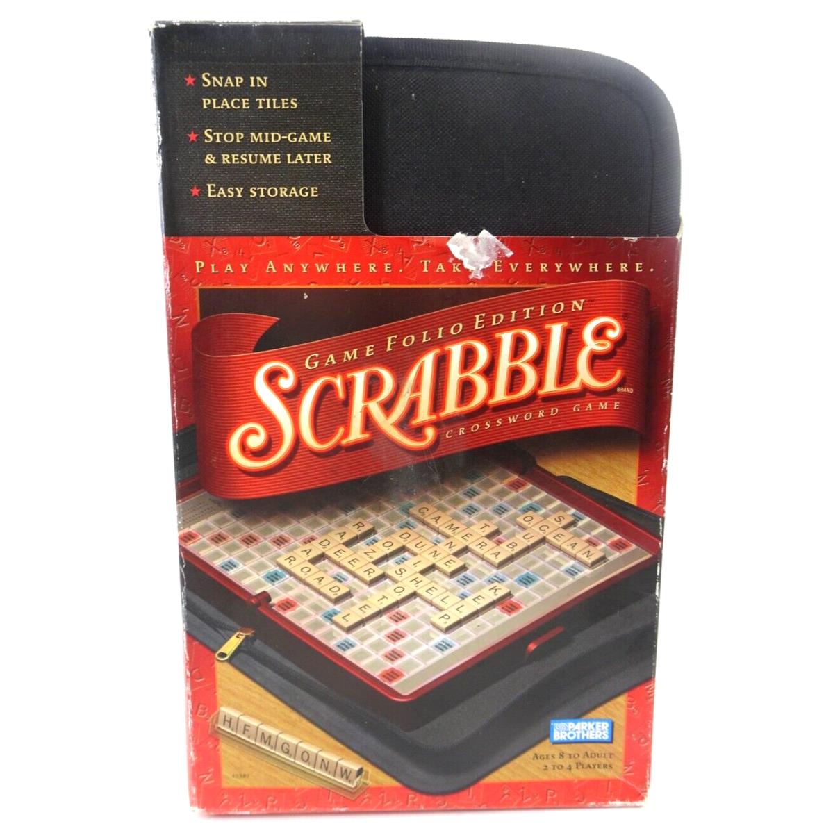 Scrabble Crossword Game Folio Edition w/ Zipper Case Travel 2001