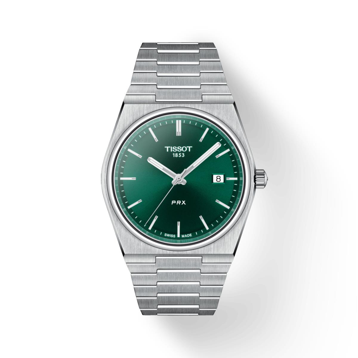 Tissot Prx 40mm Stainless Steel Green Dial Quartz Mens Watch T137.410.11.091.00