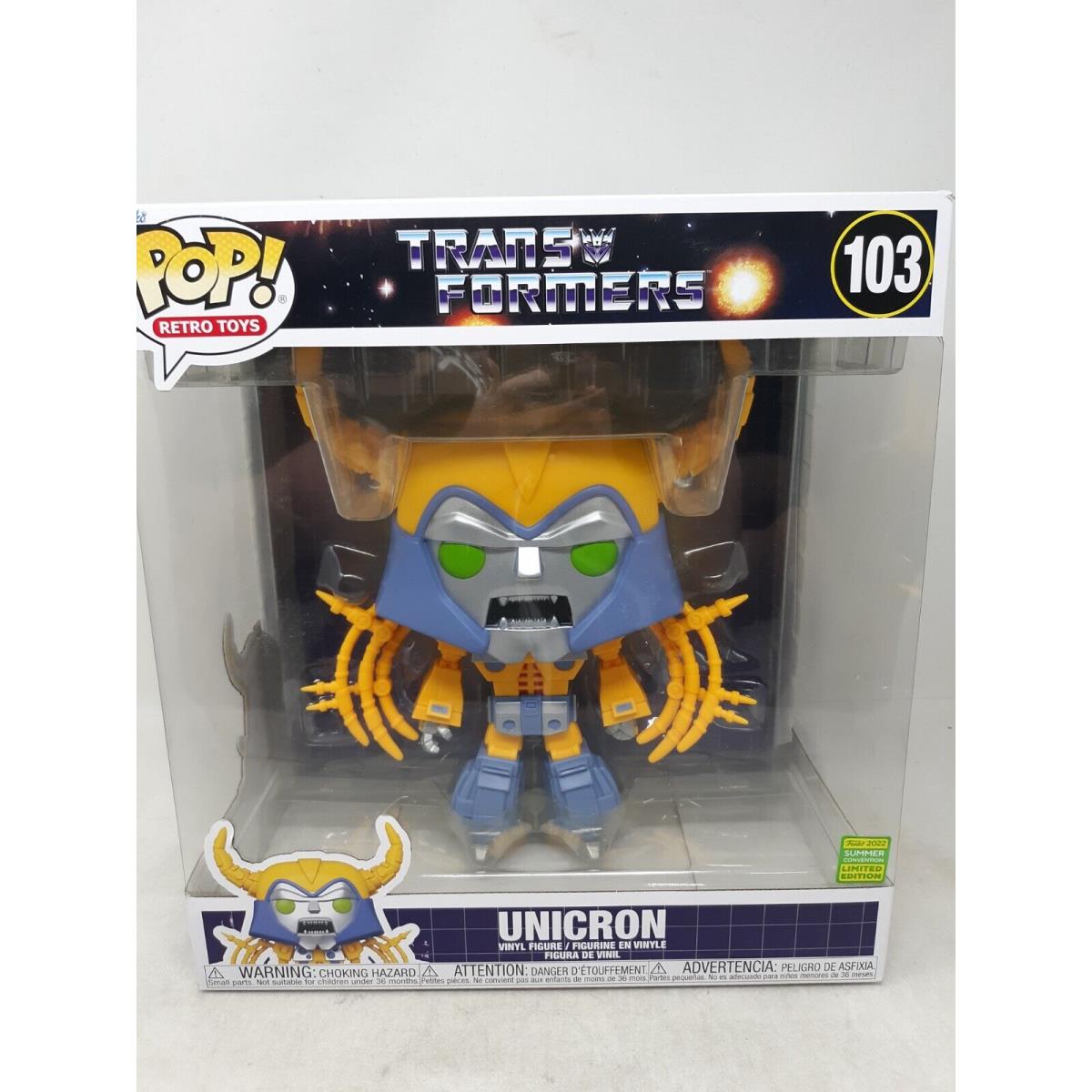 Funko Pop Retro Toys Unicron Transformers No. 103 Sdcc 2022 Limited Edition