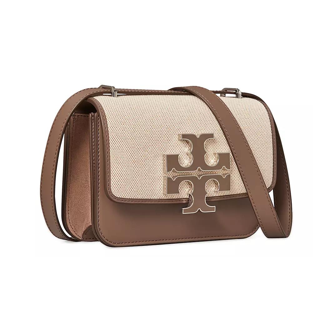 Tory Burch Eleanor Canvas Leather Convertible Shoulder Bag