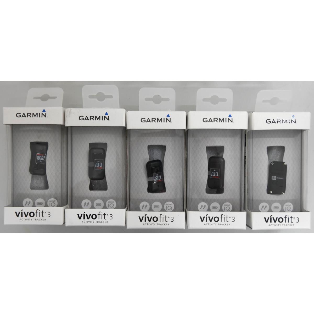 Lot 5 Garmin Vivofit 3 Activity Tracker Black 010-01608-00 Without Watch Strap