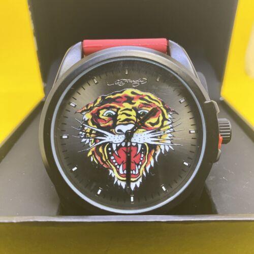 Ed Hardy Men s Silicone Strap Watch 46mm Matte Red