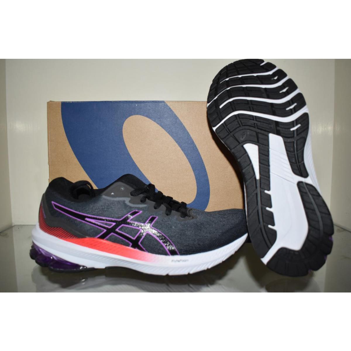 Asics Women`s GT-1000 11 Running Shoes 1012B197-003 Black/bright Pink