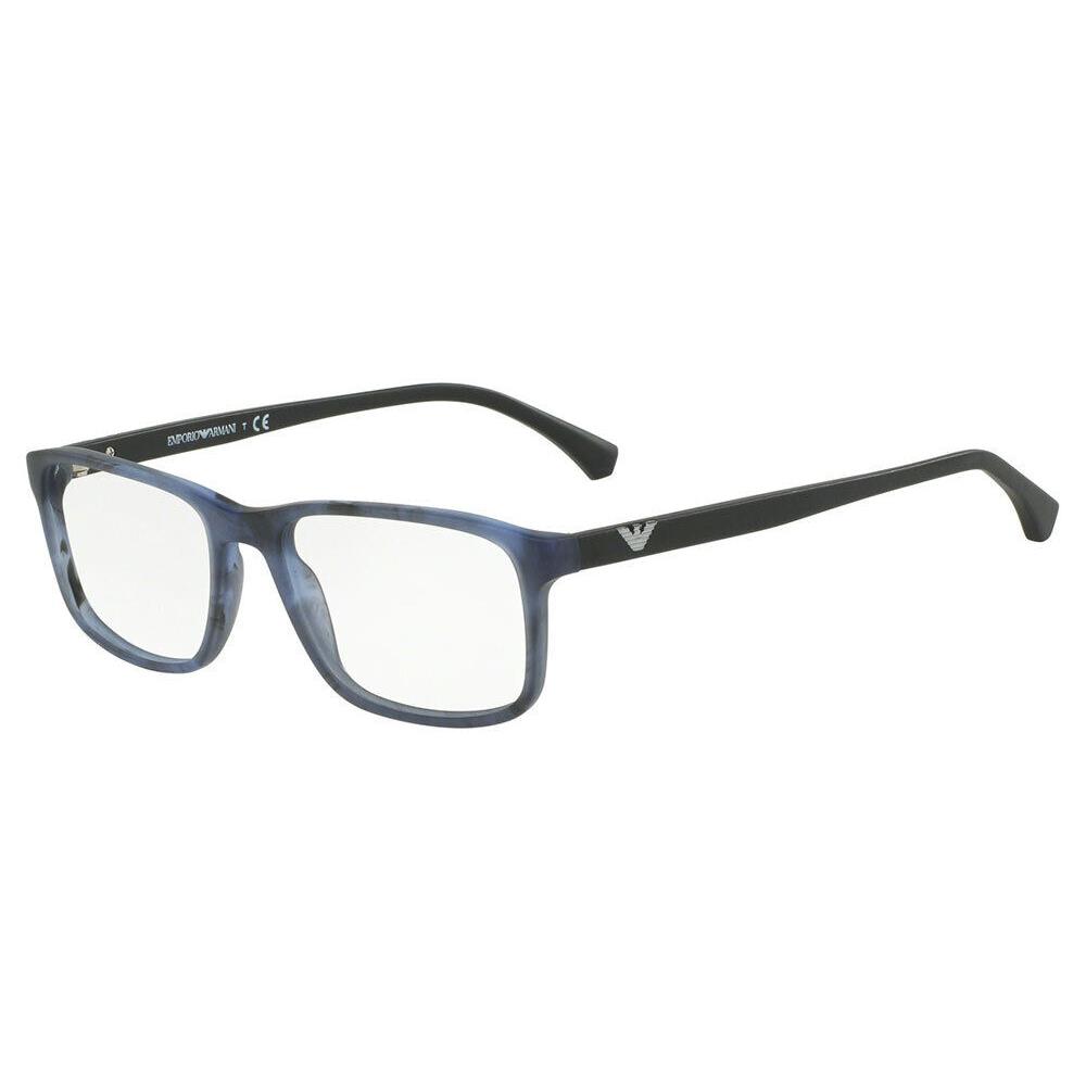 Emporio Armani Eyeglasses EA3098 5549 Matte Striped Blue Optical Frame 53mm