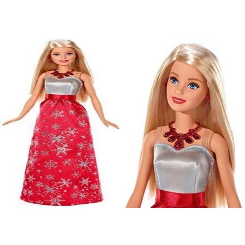 Barbie Blonde Holiday Doll Red