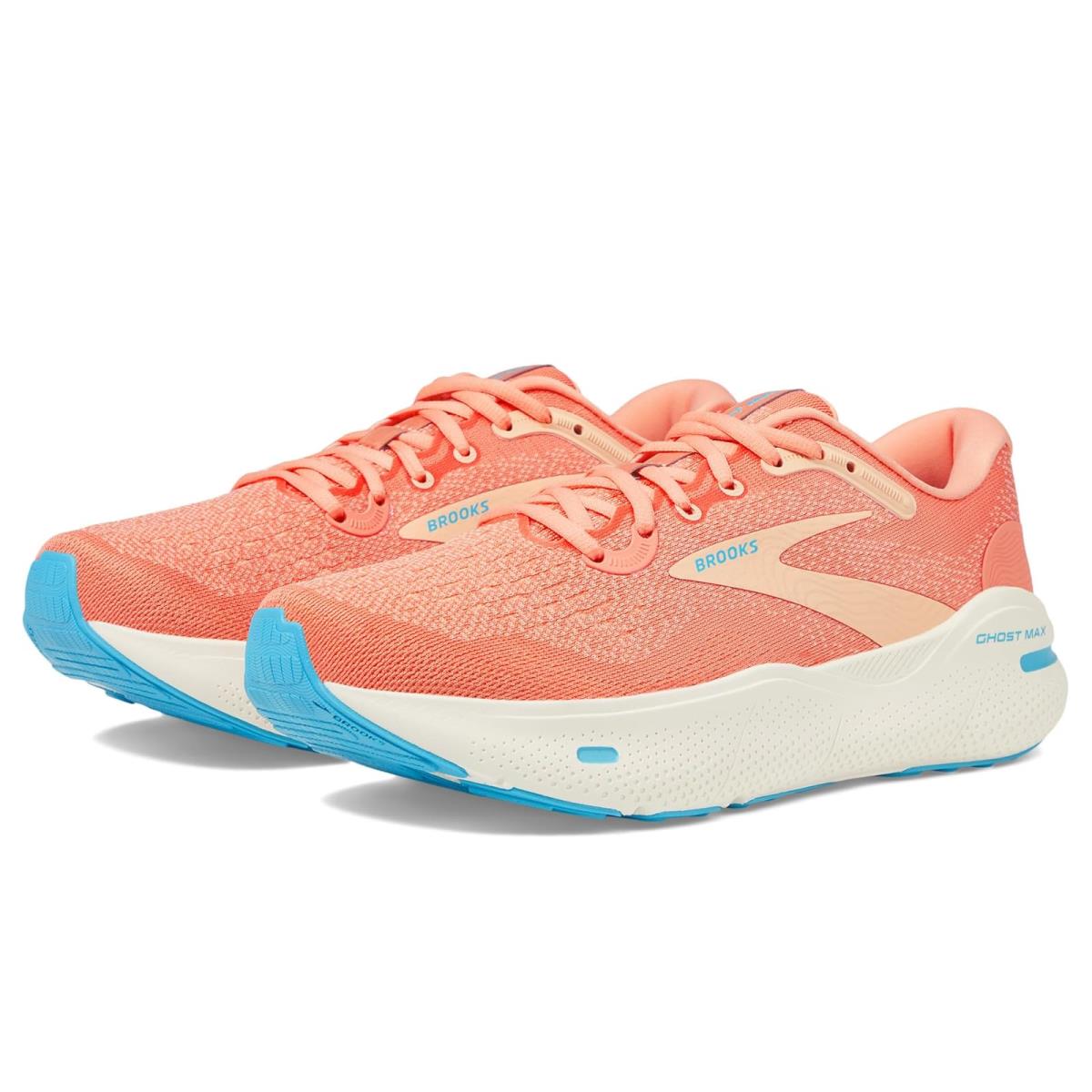 Woman`s Sneakers Athletic Shoes Brooks Ghost Max Papaya/Apricot/Blue