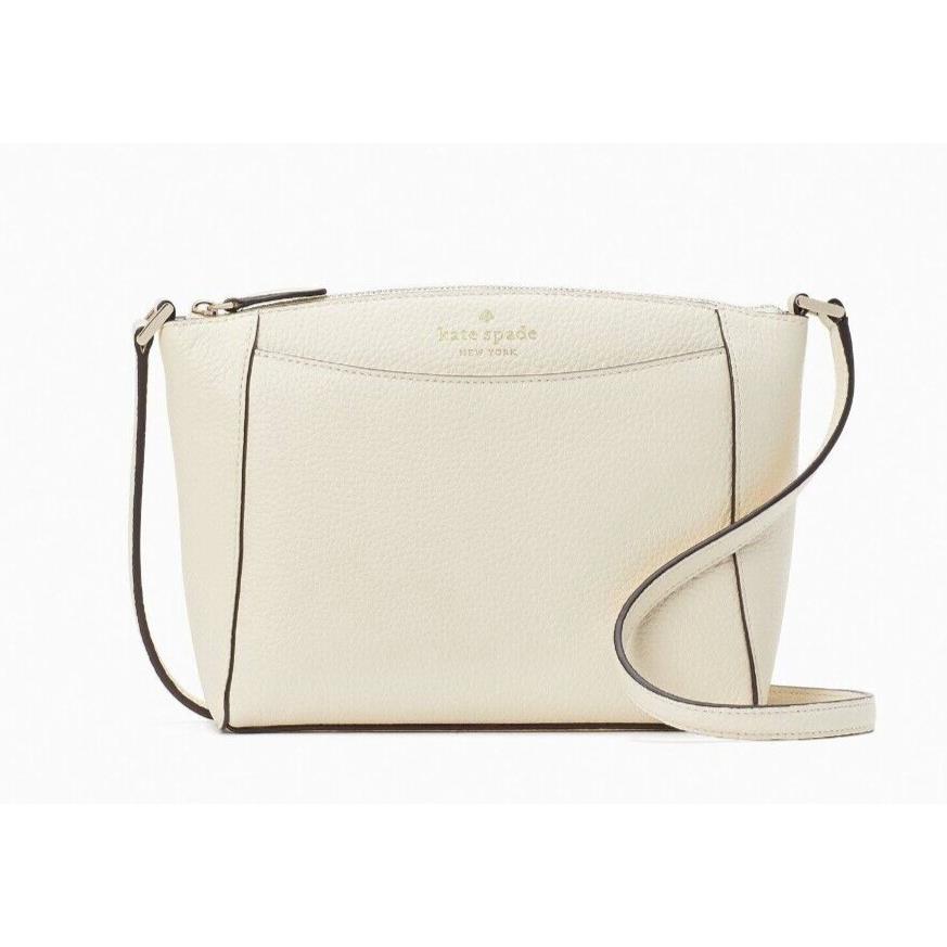 New Kate Spade Monica Pebbled Leather Crossbody Buttermilk Glaze with Dust Bag