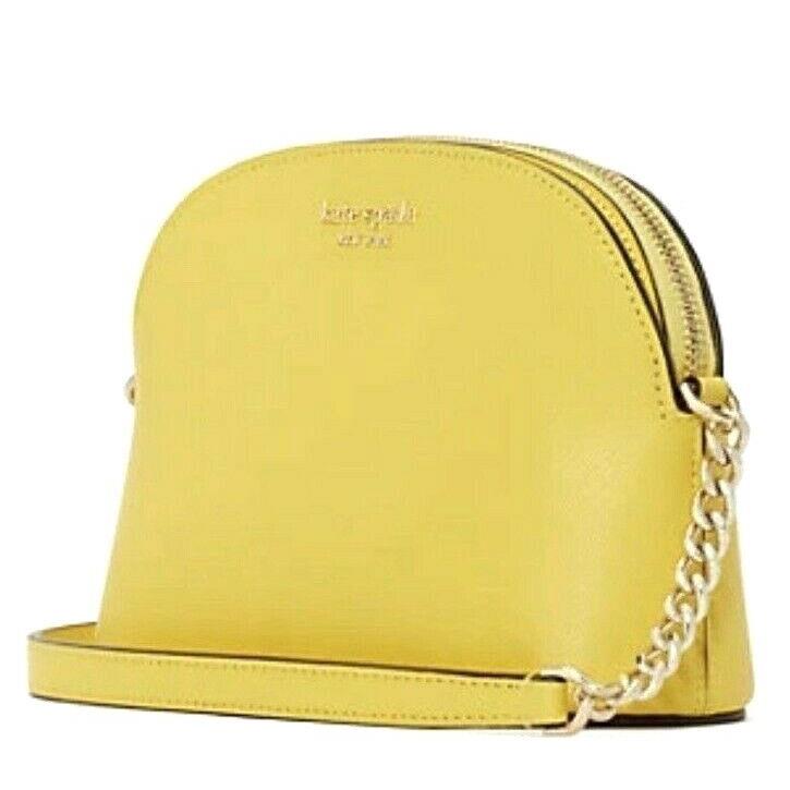 New Kate Spade Spencer Small Crossbody Soft Saffiano Leather Yellow / Dust Bag