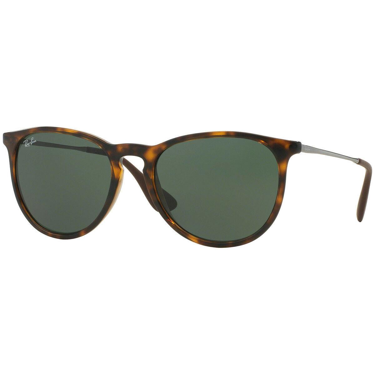 Ray-ban Erika Gloss Tortoise Unisex Sunglasses RB4171 710/71 54 - Frame: Brown, Lens: Green