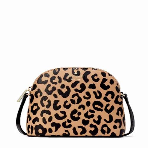 New Kate Spade Kali Small Dome Crossbody Leopard Print Neutral Multi / Dust Bag